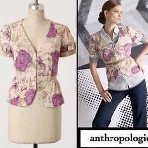 Anthropologie Elevenses floral blazer jacket